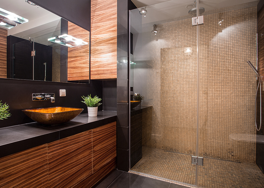 bathroom frameless glass Lewisville