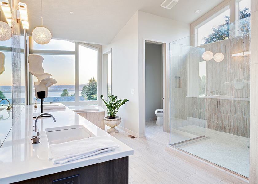 bathroom frameless glass Lewisville